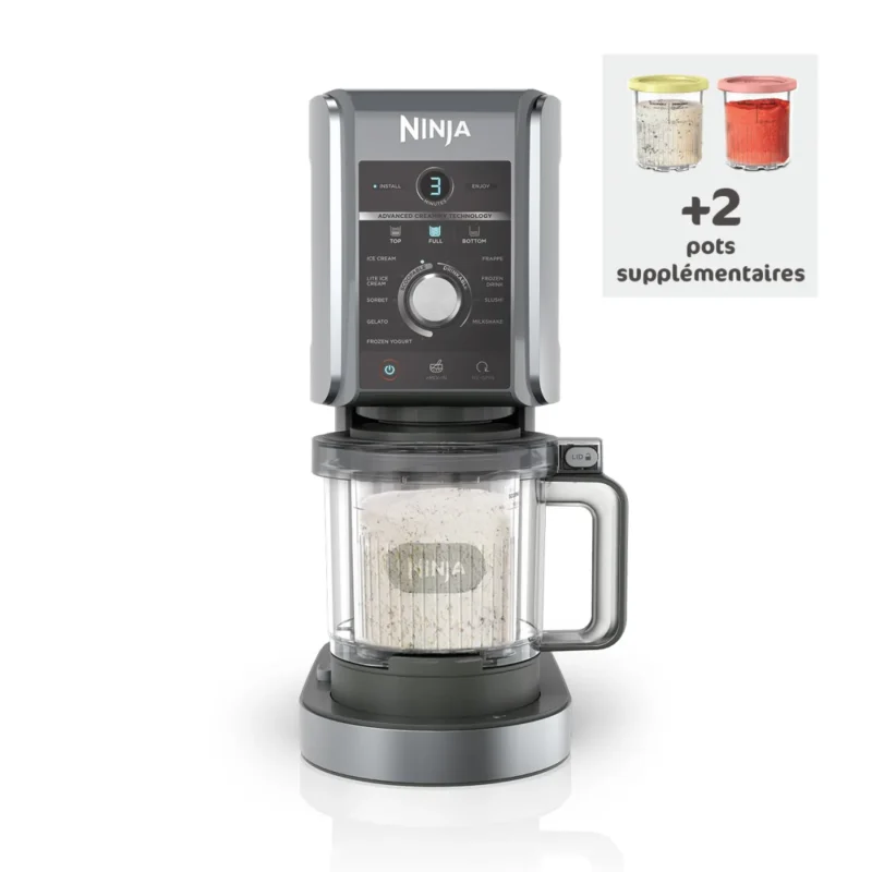 Ninja CREAMi Deluxe 10-en-1 Machine à délices et boissons glacées (Lot de 5 pots)