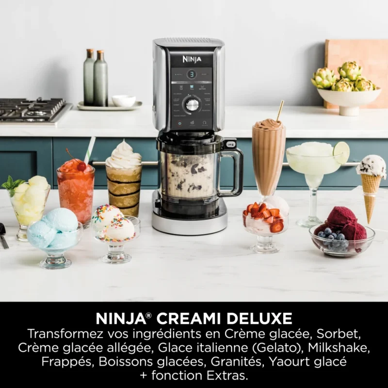 Ninja CREAMi Deluxe 10-en-1 Machine à délices et boissons glacées (Lot de 5 pots) – Image 13